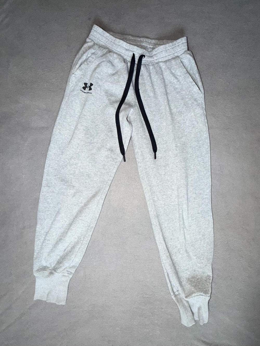 Under Armour Womens Gray Jogger Sweatpants with Black Drawstring Size M